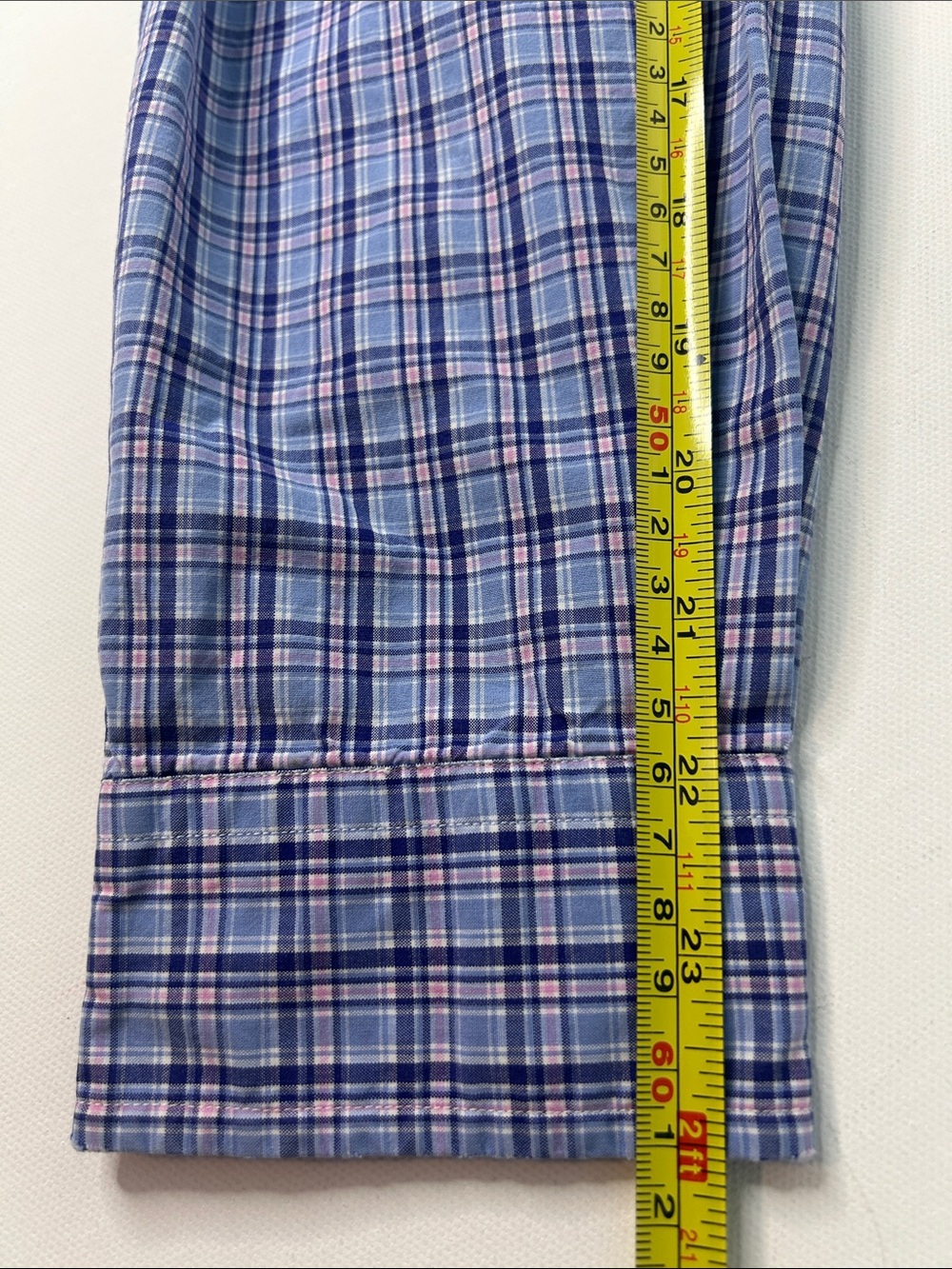 Upcycled Ralph Lauren Women’s Shirt Cropped Blue Pink Plaid with Ruffle Collar - Picture 12 of 12